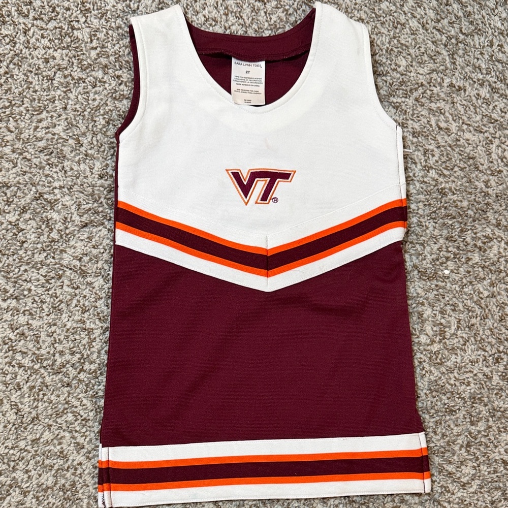 Virginia Tech Kids Maroon and White Cheer Tank